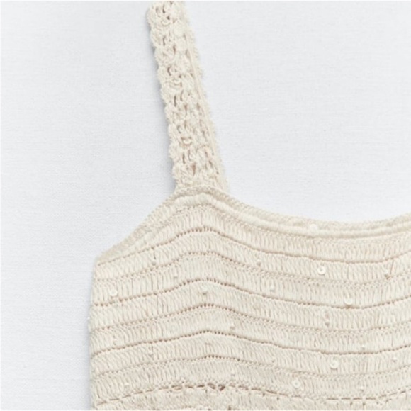 Zara limited edition sequin crochet knit maxi dress - Picture 7 of 12